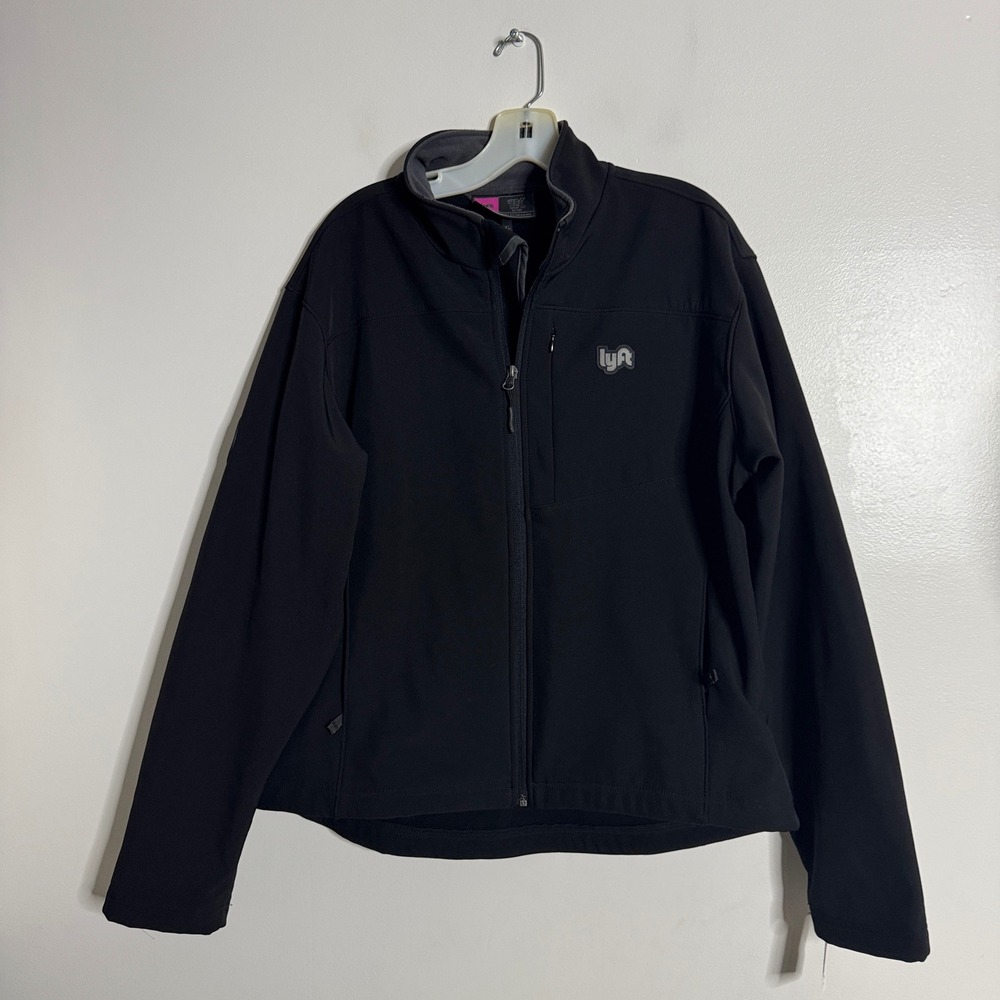 Lyft Softshell Jacket Black Full Zip Fleece Lined Mens XL‎